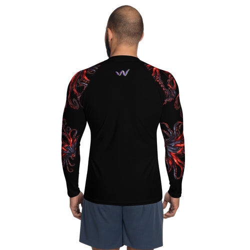Black and Red Octopus 2 - Long Sleeve Unisex Rash Guard Sun Protection UPF 50+