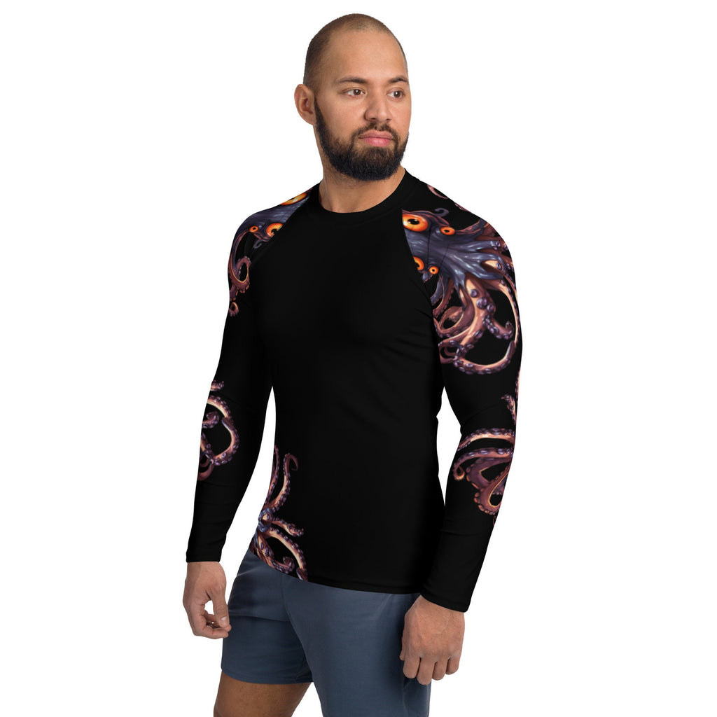 Brown Octopus - Long Sleeve Unisex Rash Guard Sun Protection UPF 50+