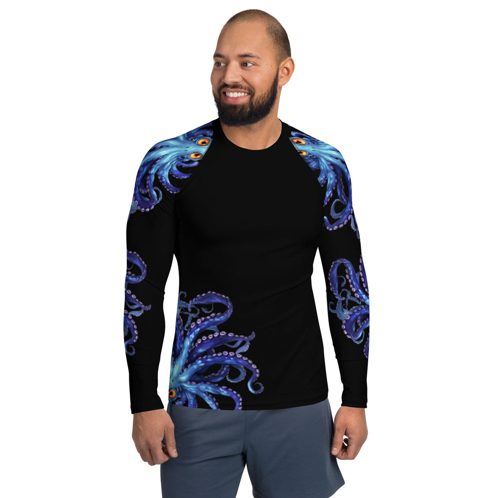 Blue Octopus - Long Sleeve Unisex Rash Guard Sun Protection UPF 50+
