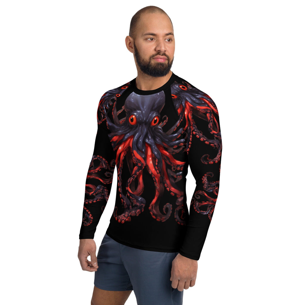 Black and Red Octopus 2 - Long Sleeve Unisex Rash Guard Sun Protection UPF 50+