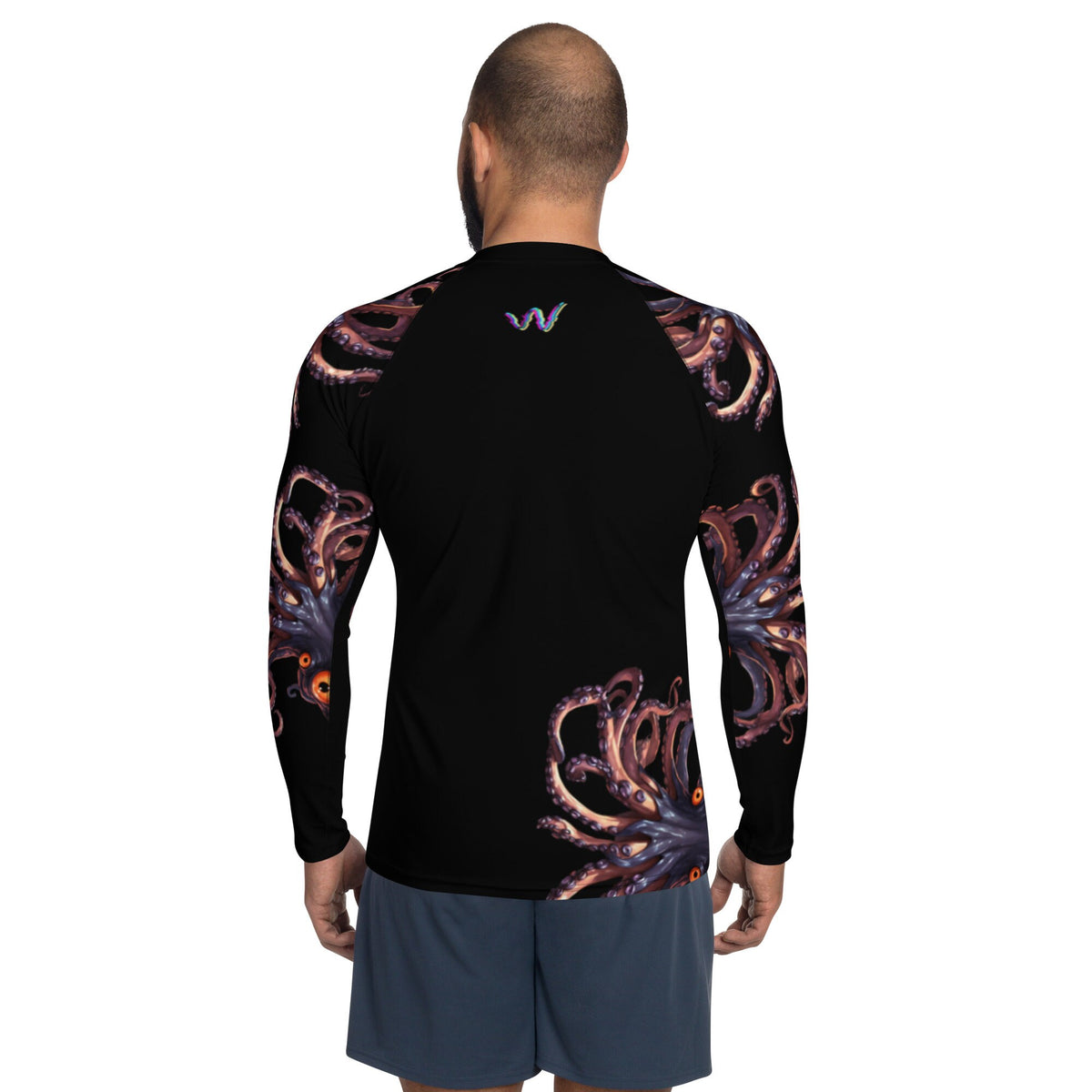 Brown Octopus - Long Sleeve Unisex Rash Guard Sun Protection UPF 50+