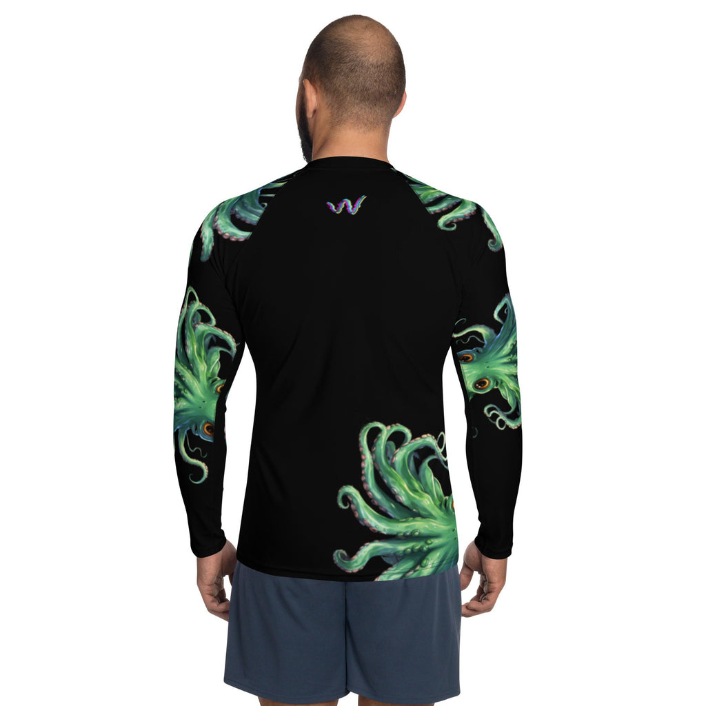 Green Octopus - Long Sleeve Unisex Rash Guard Sun Protection UPF 50+