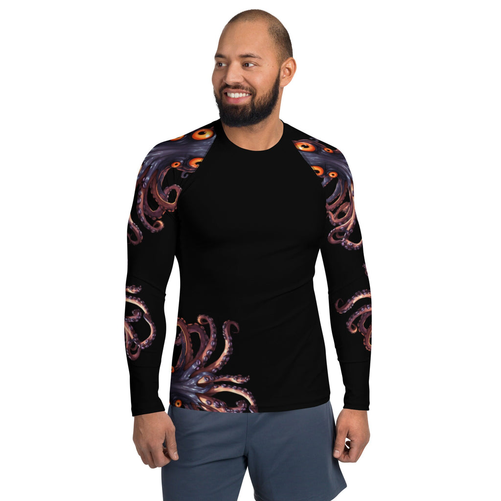 Brown Octopus - Long Sleeve Unisex Rash Guard Sun Protection UPF 50+
