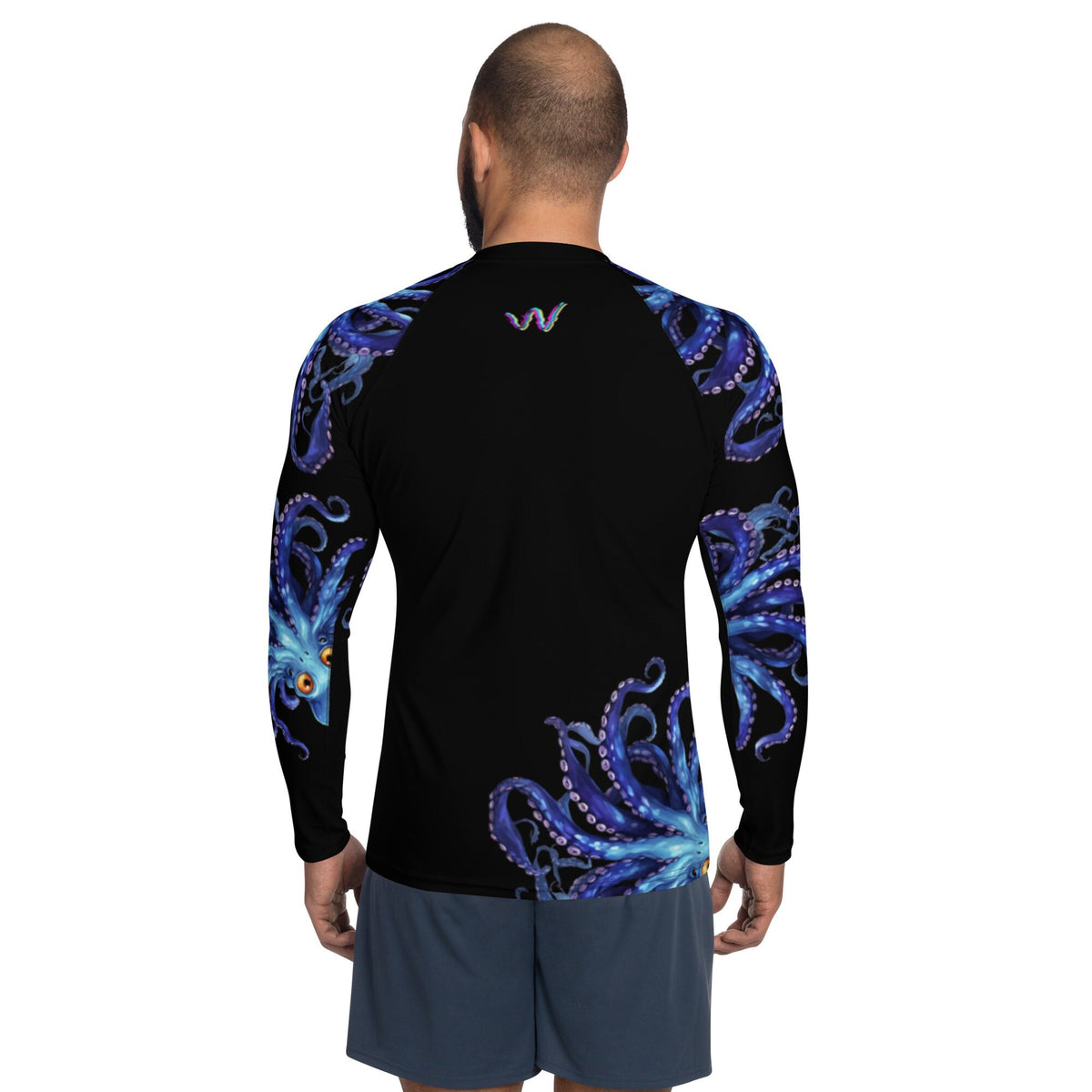 Blue Octopus - Long Sleeve Unisex Rash Guard Sun Protection UPF 50+