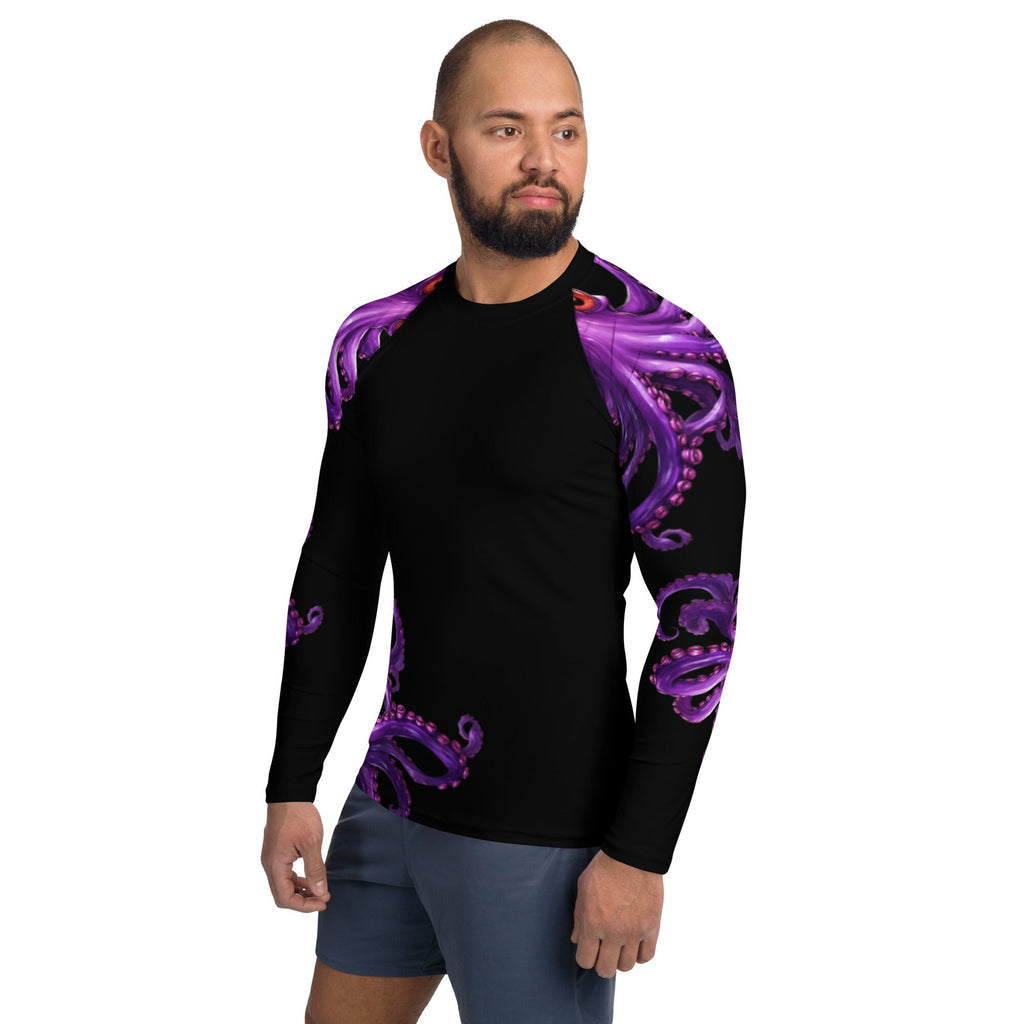 Purple Octopus - Long Sleeve Unisex Rash Guard Sun Protection UPF 50+